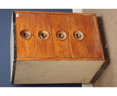 Vintage retro industrial four drawer chest, W54cm, H91cm, D54cm   Condition Report   Click here for further images, condition