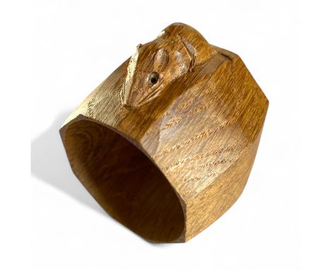 Eight oak napkin rings by Robert &ldquo;Mouseman&rdquo; Thompson.&nbsp;