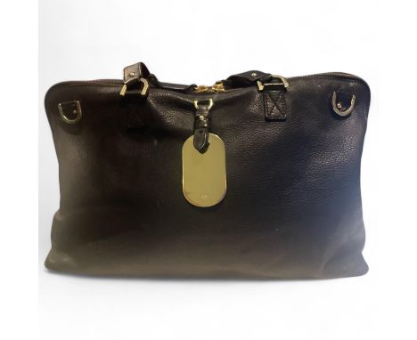Mulberry Handbag – Shimmy Bag Black  Large, black soft matte leather handbag with gold coloured hardware, full zip closure, t