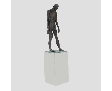 ▲ Richard Robbins (1927-2009), a figure of a man, bronze, on a square base, raised on a chrome stand, bronze 103cm high174cm 