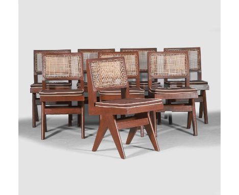 Pierre Jeanneret (Swiss, 1896-1967), a set of eight 'PJ-01-01-11' chairs, also known as the 'Student Chair', c.1959, designed