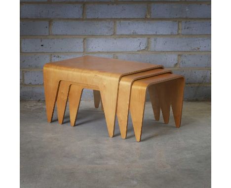 Marcel Breuer (Hungarian-American, 1902-1981) for Isokon, a set of nesting tables, 1930s, designed in 1936 and manufactured b