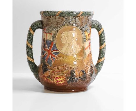 Charles Noke (1858-1941) for Royal Doulton, a King George V and Queen Mary twin-handled loving cup, created to celebrate thei