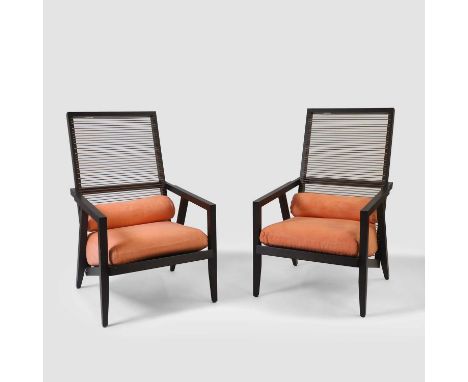 Franco Bizzozzero (Italian, b. 1948) for Pierantonio Bonacina, a pair of 'Astoria HB' chairs, designed in 1999, each with ora