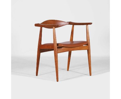 Hans Wegner (Danish, 1914-2007) for Carl Hansen, a 'CH-35' chair, 1960s, oak with leather upholstery, stamped with manufactur