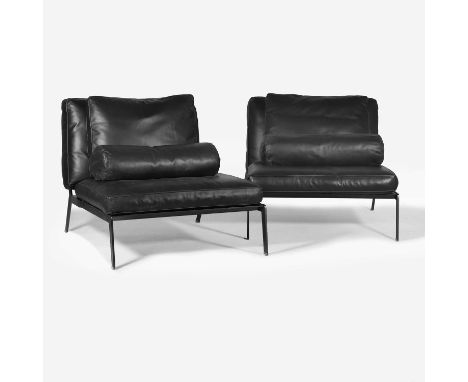 Antonio Citterio (Italian, b.1950), a pair of 'Happy' chairs, originally designed in 2005,84cm wide96cm deep73cm high, seat 3