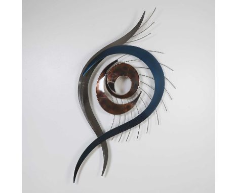 Curtis Jeré, a metal wall sculpture, signed and dated '2005',150 x 78cm