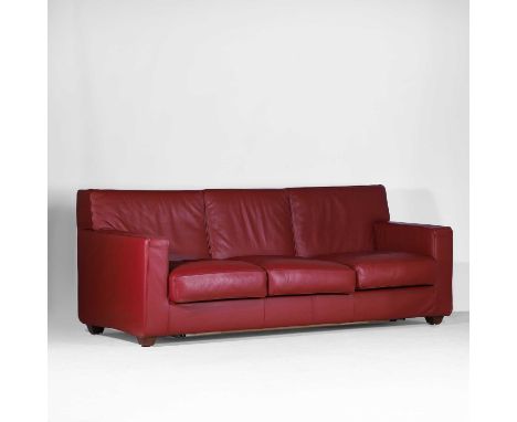 Attributed to Jean-Michel Frank (French-American, 1895-1941), a three-seater sofa bed, late 20th century, upholstered with re