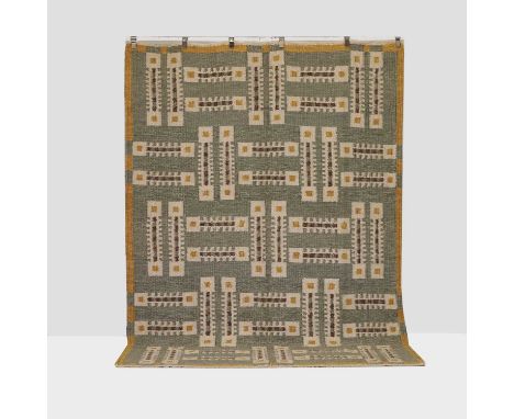 Scandinavian-inspired, a kilim flat-weave rug of Scandinavian design, of recent manufacture, woven with repeating geometric m