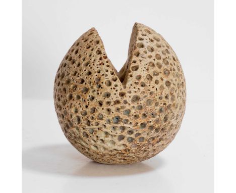 ▲ Alan Wallwork (1931-2019), a split pebble form, stoneware, incised 'AW', 14cm highCondition ReportThere is a crack to the b