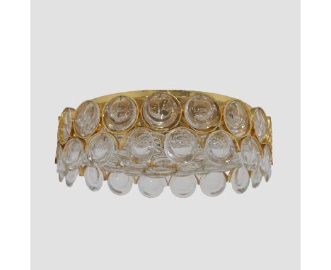 Gaetano Sciolari (Italian, 1927-1994) for Palwa, a 'Bubble' flush ceiling light, 1960s, German, glass and brass,42cm diameter