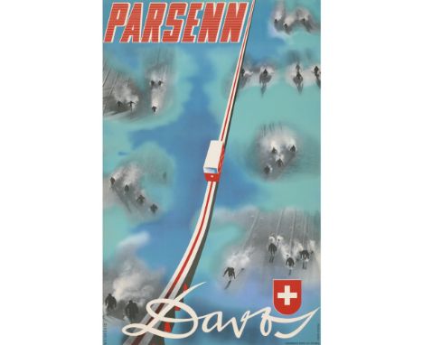 WERNER WEISKÖNIG (1907-1982)  DAVOS   offset lithograph, 1936, condition A; not backed  102cm x 64cm (40in x 25in)