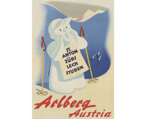 WAGNER  ARLBERG, AUSTRIA   lithograph, condition A-; backed on linen  102cm x 64cm (40in x 25in)