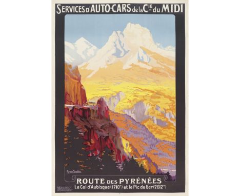 ROGER SOUBIE (1898-1984)  ROUTE DES PYRÉNÉES   lithograph, 1925, condition A-; backed on linen  105cm x 74cm (41.5in x 29in)