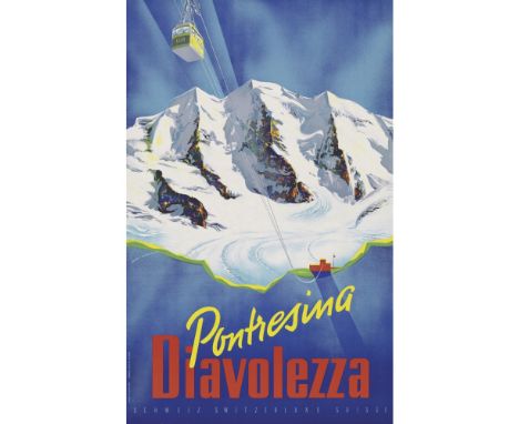MARTIN PEIKERT (1901-1975)  PONTRESINA   lithograph, 1959 condition A; not backed  102cm x 64cm (40in x 25in)