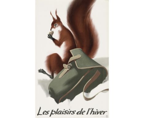 EDMUND WELF (1915-1993)  LES PLAISIRS DE L’HIVER   lithograph, 1945, condition A; not backed  102cm x 64cm (40in x 25in)
