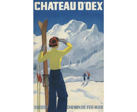 ALEX WALTER DIGGELMANN (1902-1987)  CHATEAU D'OEX   lithograph, condition A; not backed  102cm x 64cm (40in x 25in)