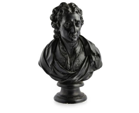 BRONZED' PLASTER BUST OF JOHN LOCKE, AFTER JOHN CHEERE  LATE 18TH CENTURY   the sitter wearing an open collar shirt and looki