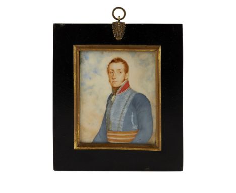 INDIAN SCHOOL, ATTRIBUTED TO RAJA JIVAN RAM (ACTIVE 1821-1850)PORTRAIT MINIATURE OF AN OFFICER, PROBABLY LIEUTENANT-COLONEL J