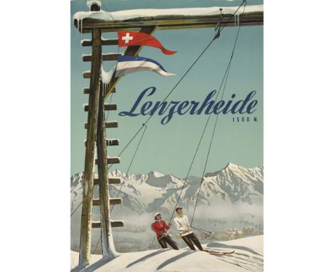 ARNOLD BOSSHARD (1898-1974)  LENZERHEIDE   lithograph, 1944, condition A; not backed  127cm x 90cm (50in x 35.5in)