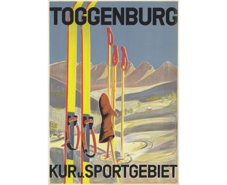 HANS LOOSER (1897-1984)  TOGGENBURG   lithograph, 1932 condition A-; not backed  127cm x 90cm (50in x 35.5in)