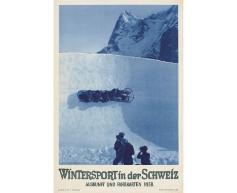 SPORT & GENERAL - BOBSLEIGH  WINTERSPORT IN DER SCHWEIZ   offset lithograph, condition A; not backed  75cm x 49cm (29.5in x 1
