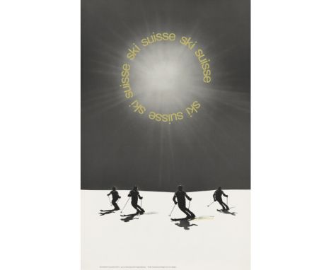 EUGEN BACHMANN  SKI SUISSE   lithograph in colours, 1960, condition A; not backed  102cm x 64cm (40in x 25in)