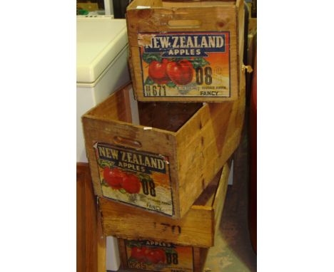 4 x vintage wooden advertising crates