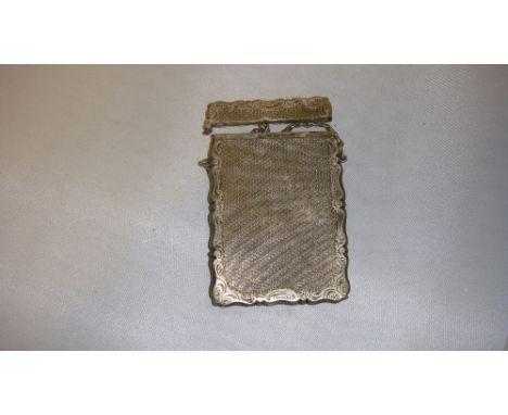 solid silver card case with engine turned decoration Birm. 1860  57 g by C V ?