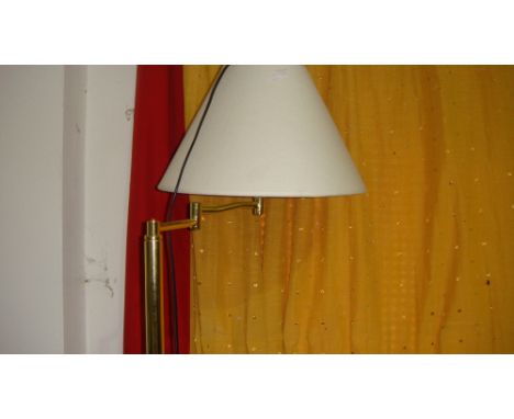 Brass standard lamp & record player