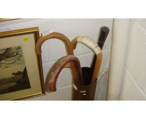 Assorted vintage walking sticks