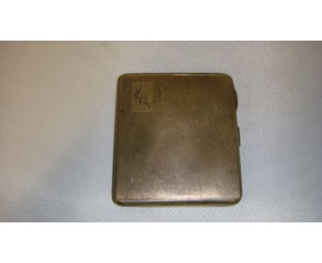 Solid silver cigarette case with engine turned decoration  80 g Birm. 1938 William Neale