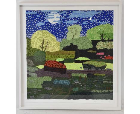 JONAS WOOD (born 1977); a limited edition 51-colour screen print on Rising Museum board, 'Japanese Garden, 2021', inscribed '