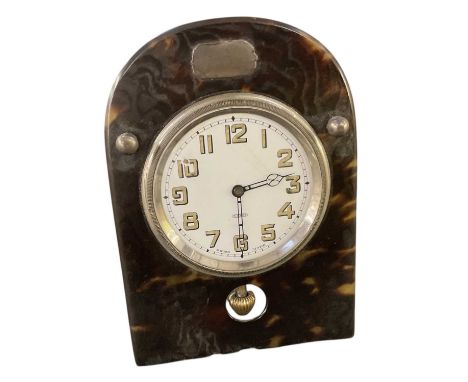 An early 20th century chrome cased eight day pocket watch, the white enamel dial set with Arabic numerals and subsidiary seco