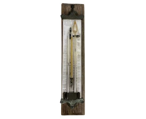 ROSS LTD, 13 &amp; 14 CASTLE STREET, LONDON; a Victorian wall hanging garden thermometer, overall 41 x 9cm.