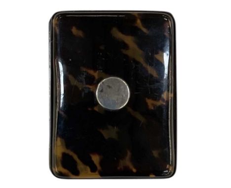 A late Victorian hallmarked silver mounted simulated tortoiseshell cigarette case, Birmingham 1893, 10.5 x 8cm.
