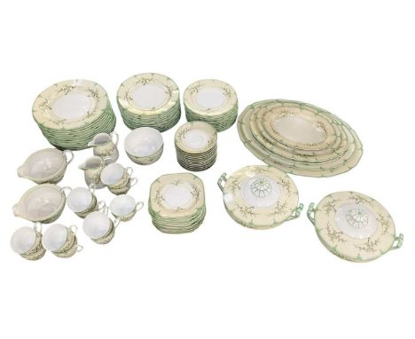 NORITAKE; a part twelve setting tea and dinner service comprising twelve dinner plates, twelve sandwich plates, twelve cake p
