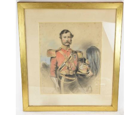 UNATTRIBUTED; pastel and charcoal drawing, mid to late 19th century army officer, 59 x 49cm, framed and glazed.