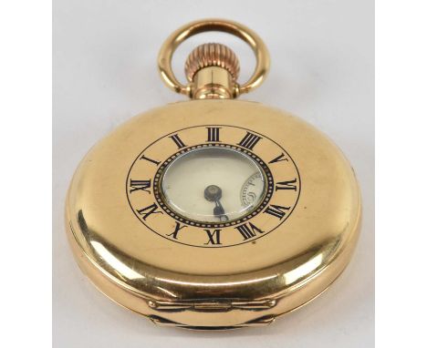 WALTHAM; a gold plated naval interest half hunter pocket watch, the reverse of the inner movement cover inscribed 'Presented 
