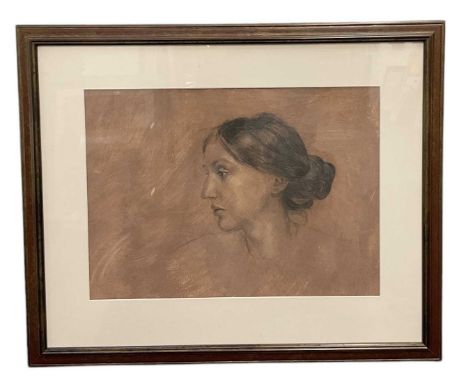 † LOUISA TURNER; pastel and charcoal drawing, portrait of young lady, unsigned, 37 x 51cm, framed and glazed.