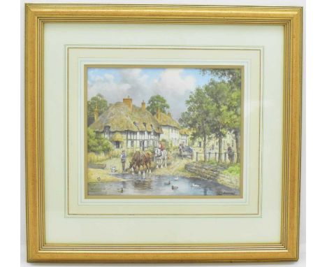 JOHN L CHAPMAN (Northern artist, born 1946); watercolour, 'Ringwood, Hampshire', signed, 25 x 30cm, in a modern glazed frame.