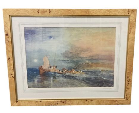 J M W TURNER (1775-1851); a limited edition print, 'Folkestone from the Sea, circa 1822', numbered 366/500, London Collotype 