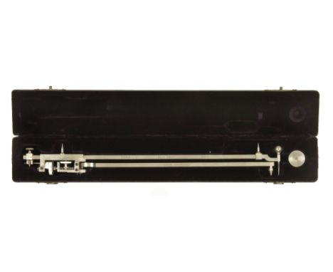 An unusually long 12" German silver planimeter by KENNETH MACKENZIE in orig fitted case F