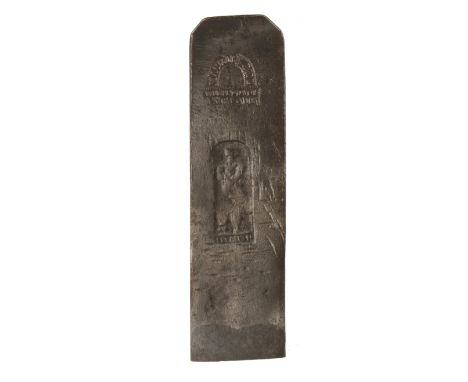 A 19c French 1 5/8" plane iron with a portrait of Napoleon G 