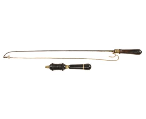 A little used ebony and brass bow drill undoubtedly produced by Buck but not named with matching ebony bow G++