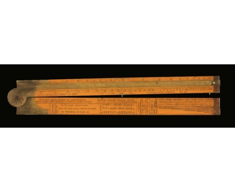 A very rare wide section 2' two fold boxwood Railway Timber Content  rule with brass slide by W.RIDER & Son London No 65 mark