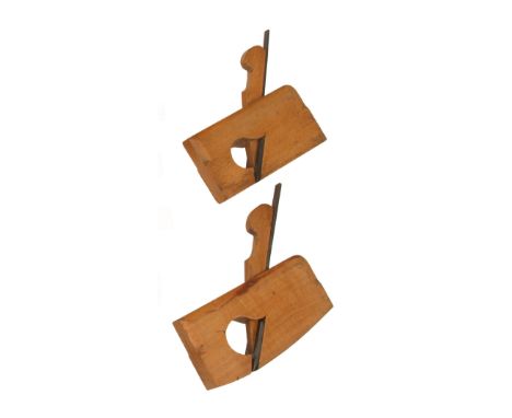 A rare pair of miniature beech flat and compass rebate planes by MATHIESON 4 1/2" x 1/2" G++ DAW