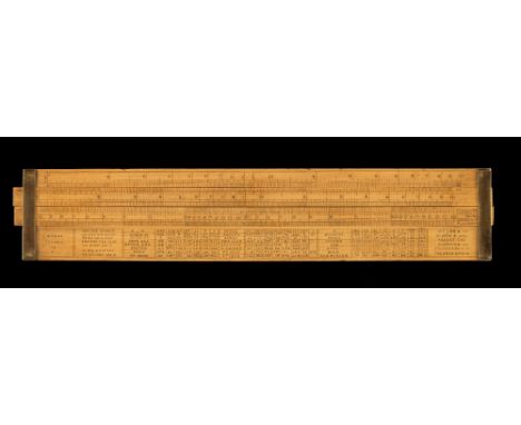 A rare engineers 12 1/2" boxwood double slide rule with Improved & Arranged by & Manufactured for JAMES NOBLE Engineer Sheffi