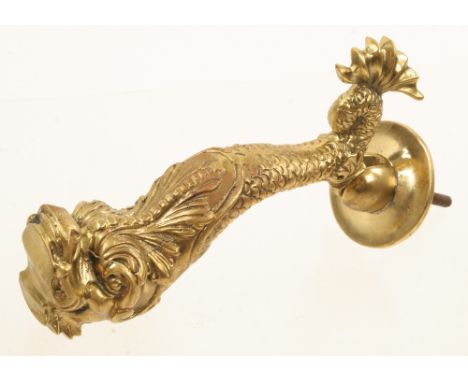 A heavy 7" brass door knocker in the form of a dragon F