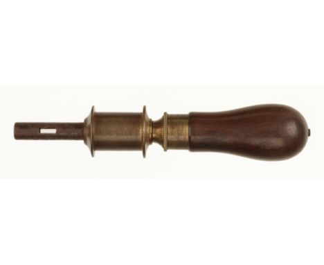 A nice quality and unusually small brass and rosewood bow drill engraved G BUCK Maker, Tottenham Court Road with usual intern